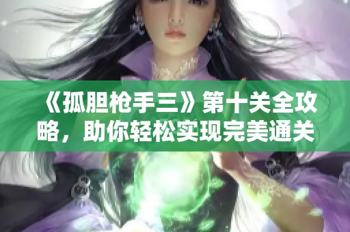 《孤胆枪手三》第十关全攻略，助你轻松实现完美通关技巧分享