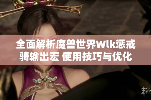 全面解析魔兽世界Wlk惩戒骑输出宏 使用技巧与优化建议