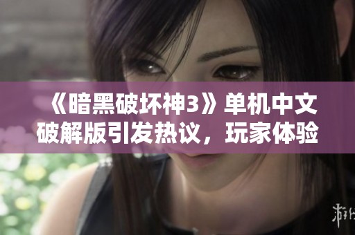 《暗黑破坏神3》单机中文破解版引发热议，玩家体验如何？