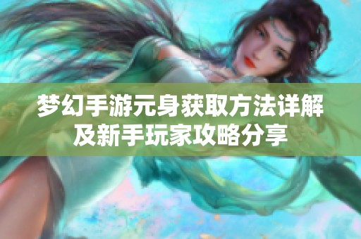 梦幻手游元身获取方法详解及新手玩家攻略分享