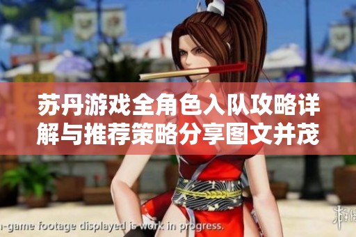 苏丹游戏全角色入队攻略详解与推荐策略分享图文并茂