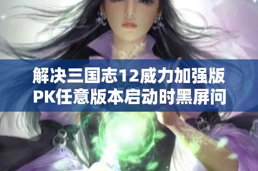 解决三国志12威力加强版PK任意版本启动时黑屏问题的方法与步骤分析