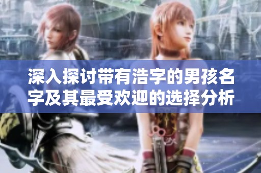深入探讨带有浩字的男孩名字及其最受欢迎的选择分析