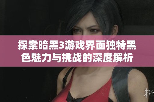 探索暗黑3游戏界面独特黑色魅力与挑战的深度解析